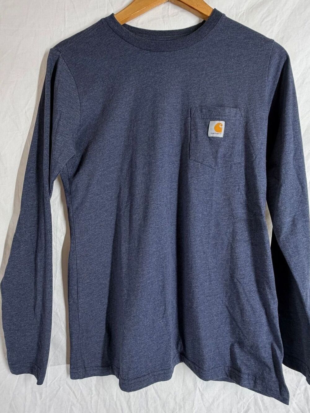 Carhartt Women's Modern Fit Long Sleeve Pocket T-Shirt, Medium, Navy Blue